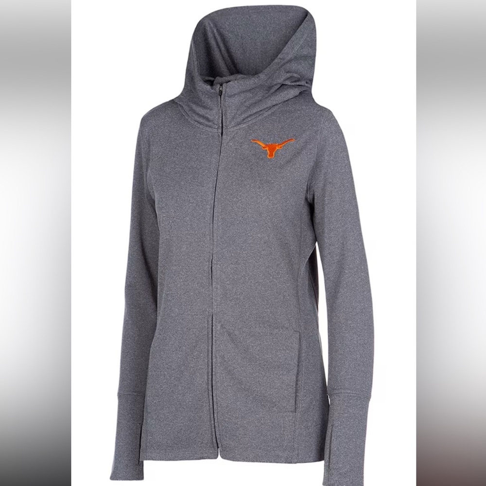 Authentic Apparel WE ARE TEXAS Longhorns Marie  Grey Zip Up Hoodie Jacket Medium